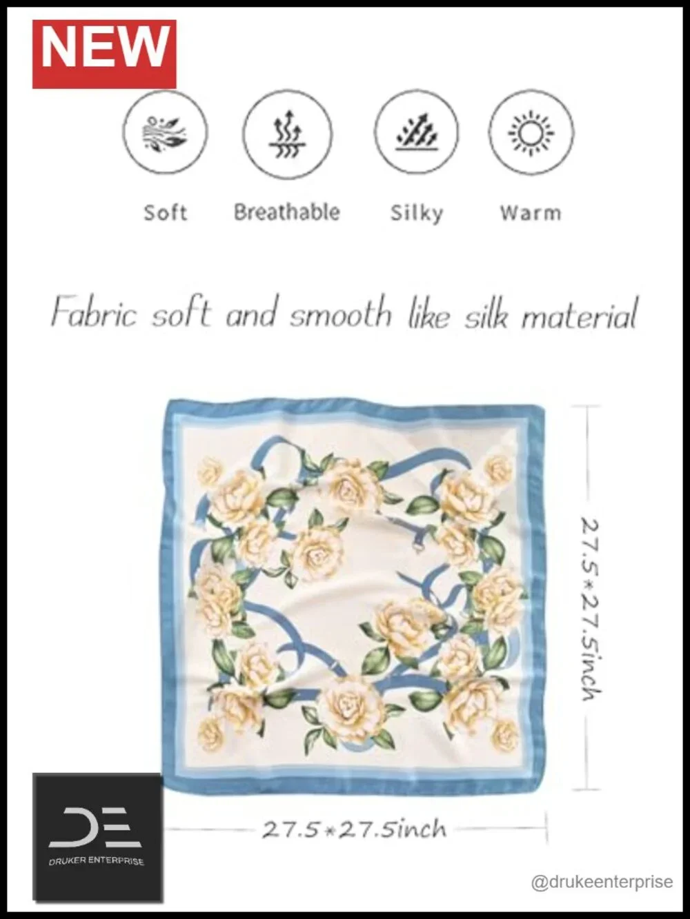 Satin Bandanas Head Scarf for Women Lightweight Fashion Wrap Hair Scarf